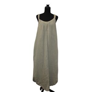 Old Navy Maxi Dress Womens Medium Olive Green Excellent Cotton Gauze Tie Back